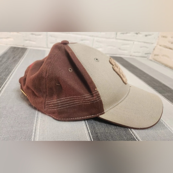 Kodiak 100 Leather Patch Est 1910 Hat Beige Brown Strapback Baseball Cap - Picture 5 of 9